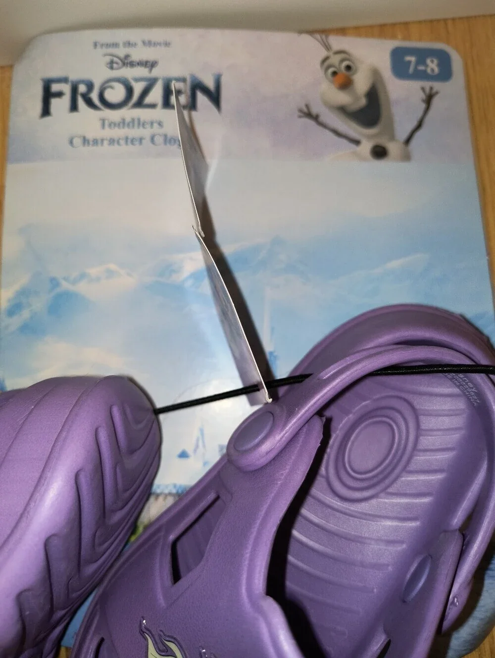Kids Purple Slip-On Clog with Snowflake Character Elsa Frozen 7 8 Croc
